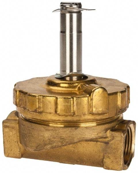 Parker - 3/4" Port, Two Way, Piloted Diaphragm, Brass Solenoid Valve - Normally Closed, 300 Max PSI, NBR Seal - All Tool & Supply