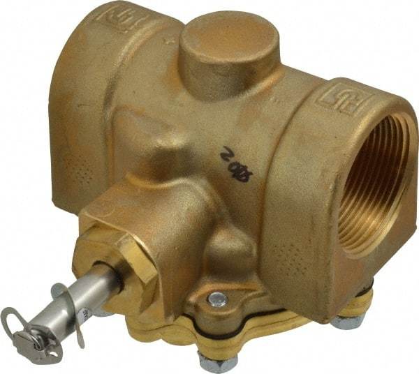 Parker - 1-1/2" Port, Two Way, Piloted Diaphragm, Brass Solenoid Valve - Normally Closed, 50 Max PSI, EPDM Seal - All Tool & Supply