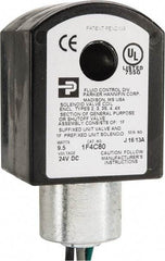 Parker - 24 Volt, 18 Coil Lead Length, Class F, Solenoid Coil - 9.5 Watt, NEMA 4X Enclosure, Use with Parker Skinner Gold Ring Series Valves - All Tool & Supply