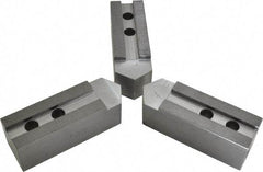 H & R Manufacturing - 1.5mm x 60° Serrated Attachment, Square Soft Lathe Chuck Jaw - 3 Jaws, Steel, 1.69" Btw Mount Hole Ctrs, 7-1/2" Long x 2-1/2" Wide x 2-1/2" High, 0.866" Groove, 20mm Fastener - All Tool & Supply