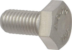 Value Collection - M10x1.50mm Metric Coarse, 20mm Length Under Head Hex Head Cap Screw - Fully Threaded, Grade 18-8 & Austenitic A2 Stainless Steel, 17mm Hex - All Tool & Supply