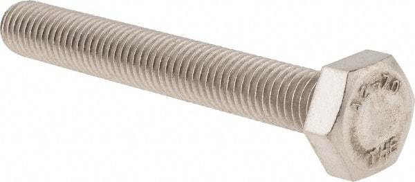 Value Collection - M10x1.50mm Metric Coarse, 75mm Length Under Head Hex Head Cap Screw - Fully Threaded, Grade 18-8 & Austenitic A2 Stainless Steel, 17mm Hex - All Tool & Supply