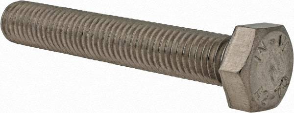 Value Collection - M12x1.75mm Metric Coarse, 75mm Length Under Head Hex Head Cap Screw - Partially Threaded, Grade 18-8 & Austenitic A2 Stainless Steel, 19mm Hex - All Tool & Supply