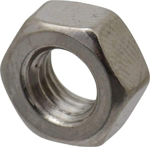 Value Collection - M6x1.00 Stainless Steel Right Hand Hex Nut - 10mm Across Flats, 5mm High, Uncoated - All Tool & Supply