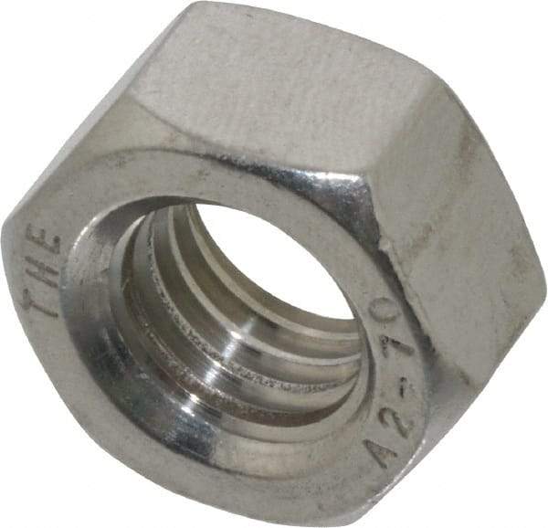 Value Collection - M12x1.75 Stainless Steel Right Hand Hex Nut - 19mm Across Flats, 10mm High, Uncoated - All Tool & Supply