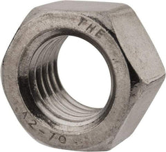 Value Collection - M18x2.50 Stainless Steel Right Hand Hex Nut - 27mm Across Flats, 15mm High, Uncoated - All Tool & Supply