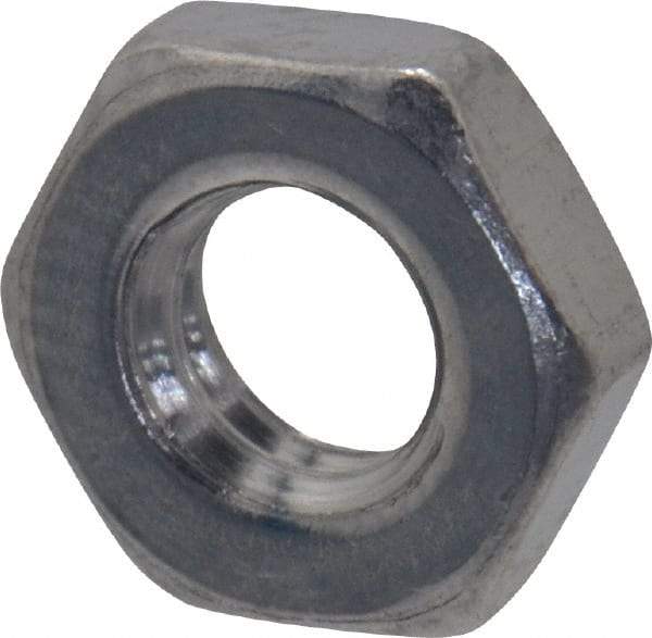 Value Collection - M4x0.70 Metric Coarse Stainless Steel Right Hand Hex Jam Nut - 7mm Across Flats, 2.2mm High, Uncoated - All Tool & Supply