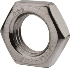 Value Collection - M16x2.00 Metric Coarse Stainless Steel Right Hand Hex Jam Nut - 24mm Across Flats, 8mm High, Uncoated - All Tool & Supply