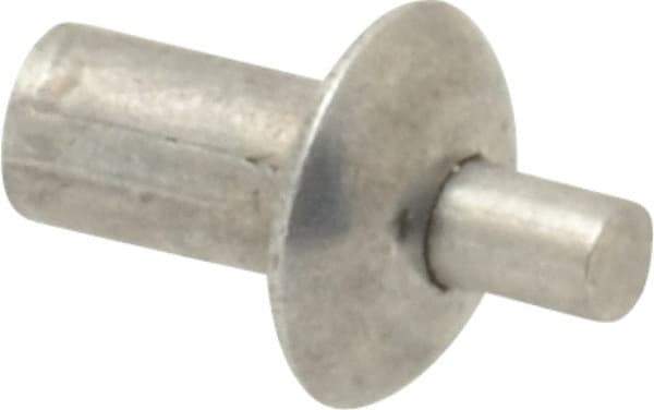 Made in USA - Universal Head Aluminum Alloy Drive Blind Rivet - Stainless Steel Mandrel, 0.109" to 1/8" Grip, 1/4" Head Diam, 0.128" to 0.14" Hole Diam, 0.219" Length Under Head, 1/8" Body Diam - All Tool & Supply