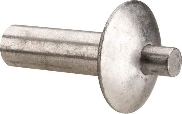 Made in USA - Universal Head Aluminum Alloy Drive Blind Rivet - Stainless Steel Mandrel, 0.172" to 3/16" Grip, 0.312" Head Diam, 0.161" to 0.172" Hole Diam, 0.313" Length Under Head, 5/32" Body Diam - All Tool & Supply