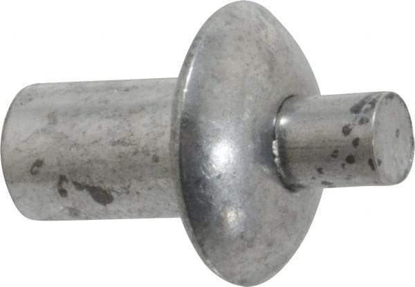 Made in USA - Universal Head Aluminum Alloy Drive Blind Rivet - Aluminum Alloy Mandrel, 0.203" to 1/4" Grip, 1/2" Head Diam, 0.266" to 0.281" Hole Diam, 0.416" Length Under Head, 1/4" Body Diam - All Tool & Supply