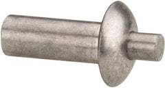 Made in USA - Universal Head Aluminum Alloy Drive Blind Rivet - Aluminum Alloy Mandrel, 0.453" to 1/2" Grip, 1/2" Head Diam, 0.266" to 0.281" Hole Diam, 0.656" Length Under Head, 1/4" Body Diam - All Tool & Supply