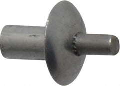 Made in USA - Brazier Head Aluminum Alloy Drive Blind Rivet - Stainless Steel Mandrel, 0.109" to 1/8" Grip, 0.312" Head Diam, 0.128" to 0.14" Hole Diam, 0.219" Length Under Head, 1/8" Body Diam - All Tool & Supply