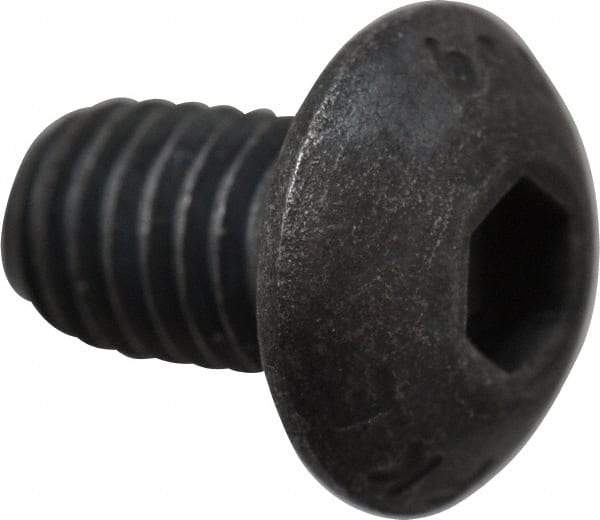 Value Collection - M5x0.80 Metric Coarse Hex Socket Drive, Button Screw - Grade 10.9 Alloy Steel, Black Oxide Finish, Fully Threaded, 8mm Length Under Head - All Tool & Supply