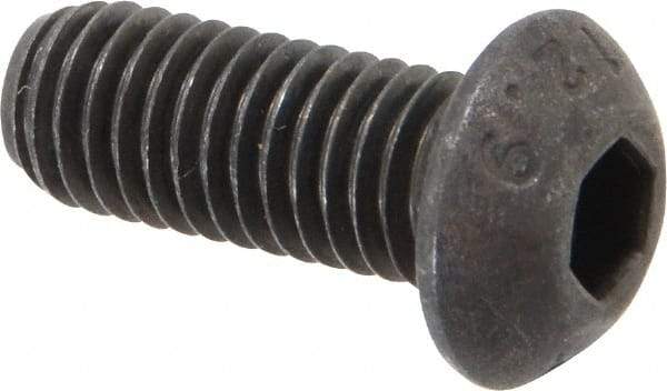 Value Collection - M8x1.25 Metric Coarse Hex Socket Drive, Button Screw - Grade 12.9 Alloy Steel, Black Oxide Finish, Fully Threaded, 20mm Length Under Head - All Tool & Supply