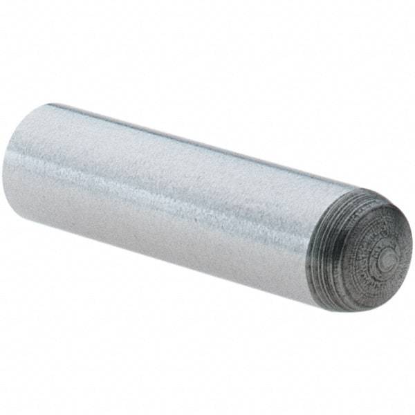 Value Collection - 4mm Diam x 16mm Pin Length Grade 8 Alloy Steel Precision Dowel Pin - Bright Finish, 1 Rounded End - All Tool & Supply