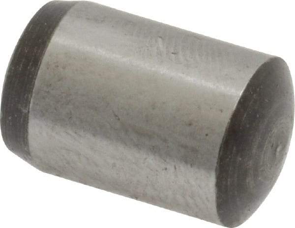 Value Collection - 10mm Diam x 16mm Pin Length Grade 8 Alloy Steel Precision Dowel Pin - Bright Finish, 1 Rounded End - All Tool & Supply