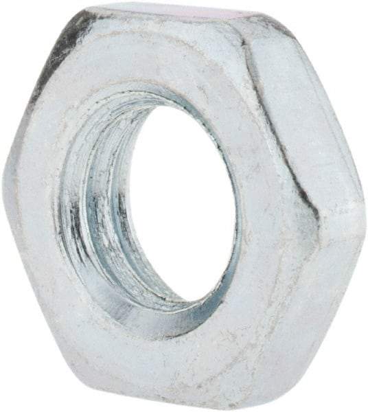 Value Collection - M10x1.50 Steel Right Hand Hex Jam Nut - 17mm Across Flats, 5mm High, Zinc-Plated Finish - All Tool & Supply