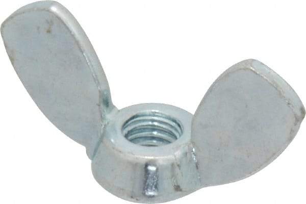 Value Collection - M6x1.00, Zinc Plated, Iron Standard Wing Nut - 2.7mm Wing Span, 15mm Wing Span - All Tool & Supply