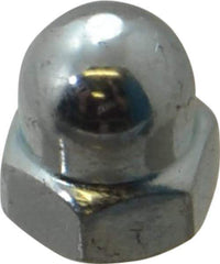 Value Collection - M4x0.7 7mm Width Across Flats, Zinc Plated, Steel Acorn Nut - 8mm Overall Height, Grade 2, DIN 1587 - All Tool & Supply