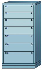 59.25 x 28.25 x 30'' (7 Drawers) - Pre-Engineered Modular Drawer Cabinet Eye-Level (77 Compartments) - All Tool & Supply