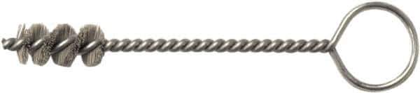 Weiler - 13.1mm Diam Helical Nylon Tube Brush - Single Spiral, 0.012" Filament Diam, 1" Brush Length, 5" OAL, 0.194" Diam Galvanized Steel Shank - All Tool & Supply