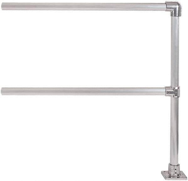 Hollaender - 4' Long x 6-1/2" High, Aluminum Extension Railing - 1.9" Pipe, Includes Sub Assembled Post, 2 Horizontal Rails, Bag with 1 Flange, Instructions, Assembly Tool - All Tool & Supply