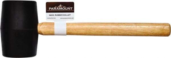 Paramount - 2 Lb Head Rubber Mallet - 15-13/32" OAL, Wood Handle - All Tool & Supply