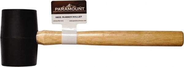 Paramount - 1 Lb Head Rubber Mallet - 12-15/16" OAL, Wood Handle - All Tool & Supply