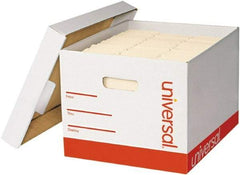 UNIVERSAL - 1 Compartment, 12 Inch Wide x 15 Inch Deep x 10 Inch High, File Storage Box - Paper, White - All Tool & Supply