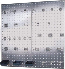 Triton - 18" Wide x 36" High Peg Board Kit - 2 Panels, 32 Hooks, Stainless Steel, Silver - All Tool & Supply