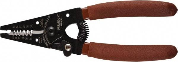 Paramount - 26 to 16 AWG Capacity Wire Stripper - 6" OAL, Plastic Dipped Handle - All Tool & Supply