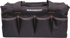 Paramount - 16 Pocket Black & Brown Polyester Tool Bag - 14" Wide x 5-1/2" Deep x 6" High - All Tool & Supply