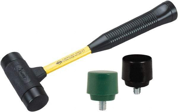 NUPLA - 1/2 Lb Head 1" Face Zinc Nonmarring Hammer without Faces - Fiberglass Handle - All Tool & Supply