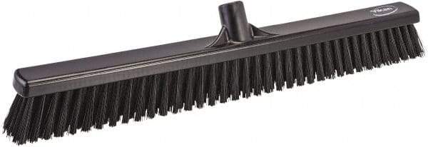 Vikan - 24.5" Combo Duty Polyester Push Broom - 2-3/4" Bristle Length, Plastic Block, European Threaded Handle Connection, Handle Sold Separately - All Tool & Supply