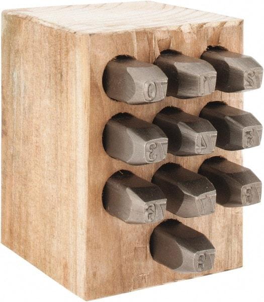 C.H. Hanson - 10 Piece, 1/4" Character Steel Stamp Set - Double Digit Figures, Double Digits - All Tool & Supply