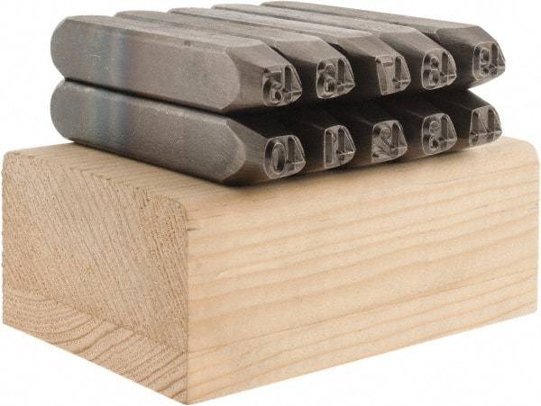 C.H. Hanson - 10 Piece, 1/4" Character Steel Stamp Set - Double Digit Figures, Double Digits - All Tool & Supply