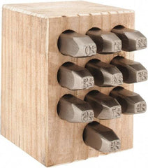 C.H. Hanson - 10 Piece, 1/4" Character Steel Stamp Set - Double Digit Figures, Double Digits - All Tool & Supply