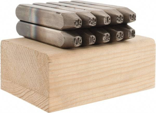 C.H. Hanson - 10 Piece, 3/16" Character Steel Stamp Set - Double Digit Figures, Double Digits - All Tool & Supply