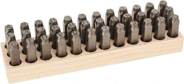 C.H. Hanson - 36 Piece, 1/2" Character Steel Stamp Set - Letters & Figures, Standard - All Tool & Supply