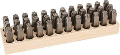 C.H. Hanson - 36 Piece, 1/2" Character Steel Stamp Set - Letters & Figures, Standard - All Tool & Supply