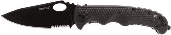 Coast Cutlery - 3-29/32" Blade, 8.9" OAL, Tactical Knife - 5" Closed Length, Glass-Filled Nylon - All Tool & Supply