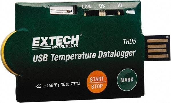 Extech - Temperature Recorders Type: Temperature Recorder Recording Time: Selectable data sampling rate: 2sec, 5sec, 10sec, 30sec, 1min, 5min, 10min, 30min, 1hour, 2hour, 3hour, 6hour, 12hour, 24hour - All Tool & Supply