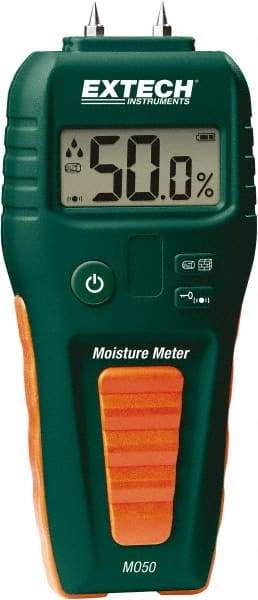 FLIR - 41 to 113°F Operating Temp, Moisture Meter - Digital Display, Accurate to ±3%, Includes (4) Pins, Protective Cap, 9V Battery - All Tool & Supply