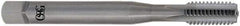 OSG - M10x1.00 Metric Fine 4 Flute Bright Finish Solid Carbide Straight Flute Machine Tap - Bottoming, Right Hand Thread, 75mm OAL, 30mm Thread Length, H3 Limit, Oversize - Exact Industrial Supply