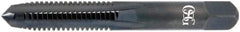 OSG - 1/4-20 UNC 4 Flute TiCN Finish High Speed Steel Straight Flute Standard Hand Tap - Plug, Right Hand Thread, 2-1/2" OAL, 1" Thread Length, H11 Limit, Oversize - All Tool & Supply