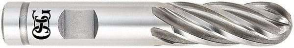 OSG - 5/8" Diam, 1-5/8" LOC, 6 Flute Powdered Metal Ball End Mill - Uncoated, Single End, 3-3/4" OAL, 5/8" Shank Diam, Spiral Flute - All Tool & Supply