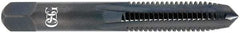 OSG - 3/4-16 UNF 3B 4 Flute TiCN Finish High Speed Steel Straight Flute Standard Hand Tap - Taper, Right Hand Thread, 4-1/4" OAL, 2" Thread Length, H3 Limit, Oversize - All Tool & Supply