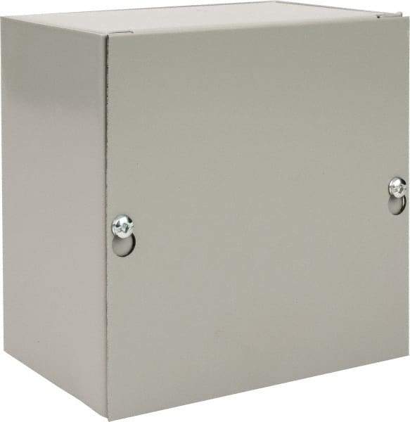 nVent Hoffman - Steel Junction Box Enclosure Screw Flat Cover - NEMA 1, 6" Wide x 6" High x 4" Deep - All Tool & Supply