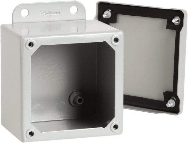 nVent Hoffman - Steel Junction Box Enclosure Screw Flat Cover - NEMA 12, 13, 6" Wide x 6" High x 4" Deep - All Tool & Supply